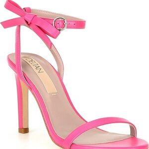 NEW - Size 9.5M Women's Deltan Miranda Leather Ankle Bow Dress Sandals Pink